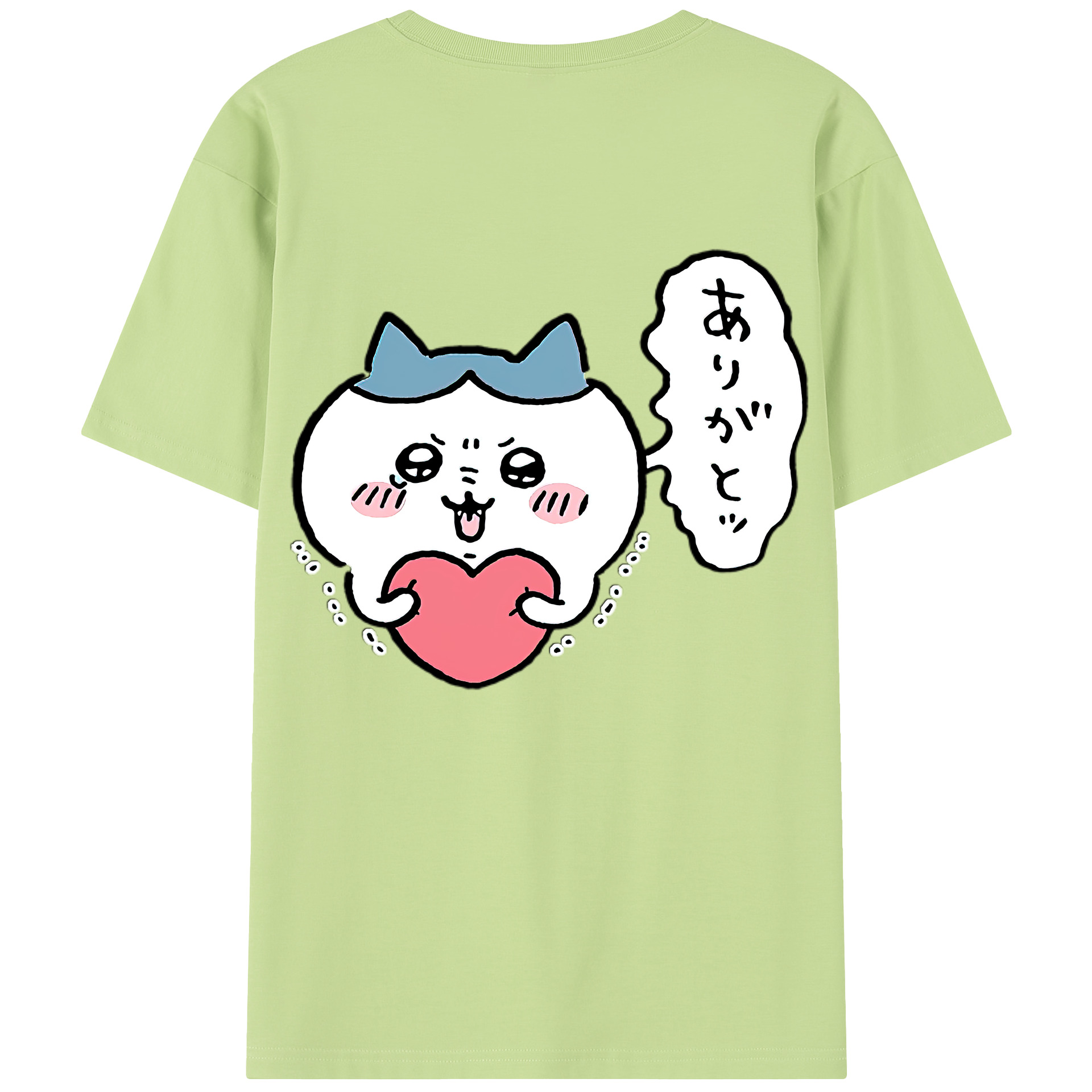 （画像用） ちいかわ ハチワレ Chii-kawa hachiware 綿100％半袖Tシャツ（背面プリント）